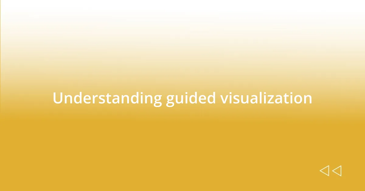 Understanding guided visualization